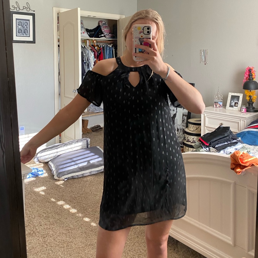 black cut out dress